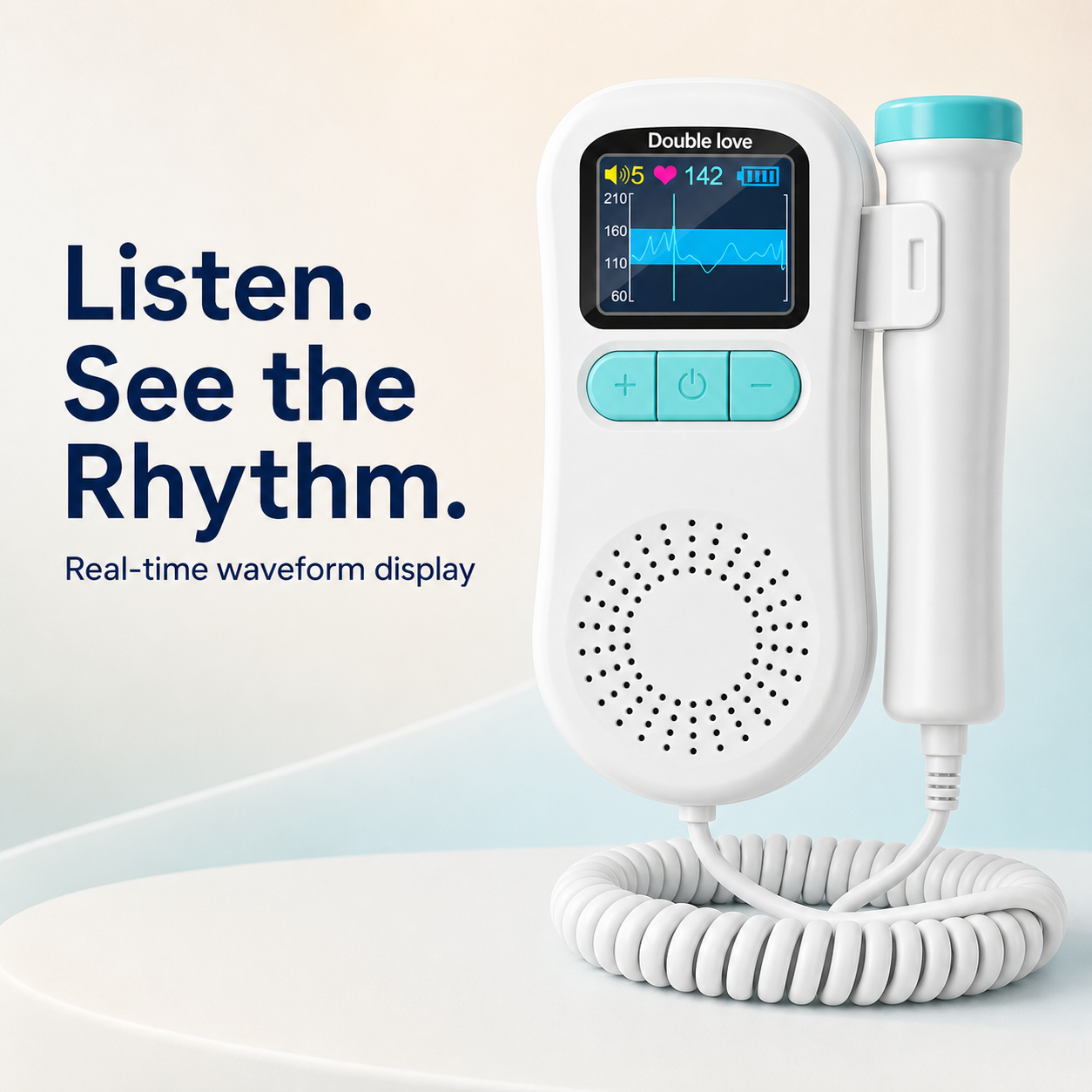 Prenatal sound listener with real-time waveform display