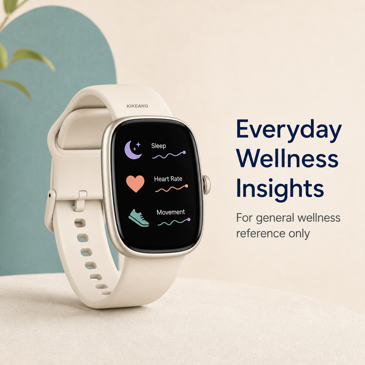 Smartwatch showing general sleep heart rate and movement insights