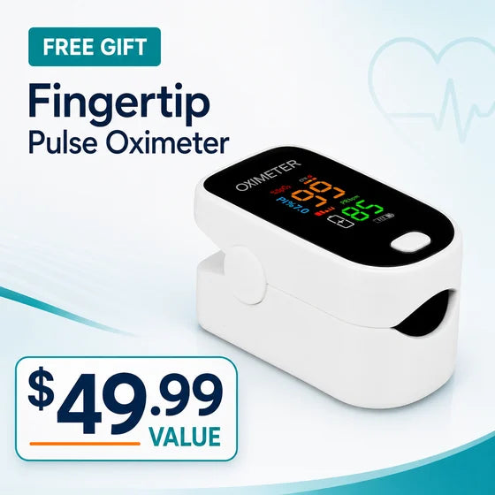Free fingertip pulse oximeter, a $49.99 value