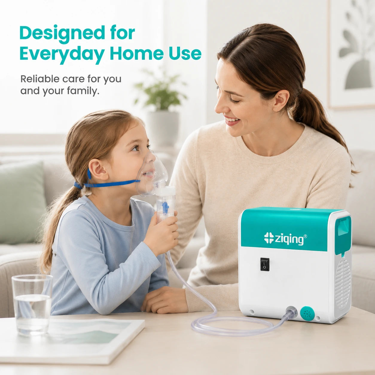 Compressor nebulizer used as part of a home respiratory-care routine